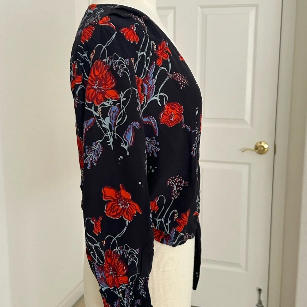 Madewell 100% silk wrap blouse